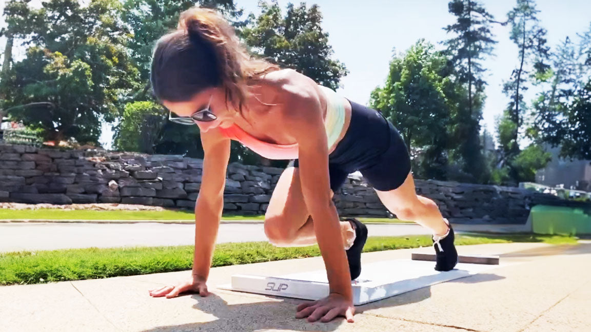 Slide board top mountain climbers