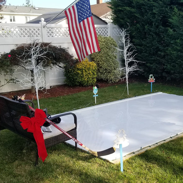Synthetic Ice Tiles - Holiday Home Rink - 128 SF - PolyGlide Ice